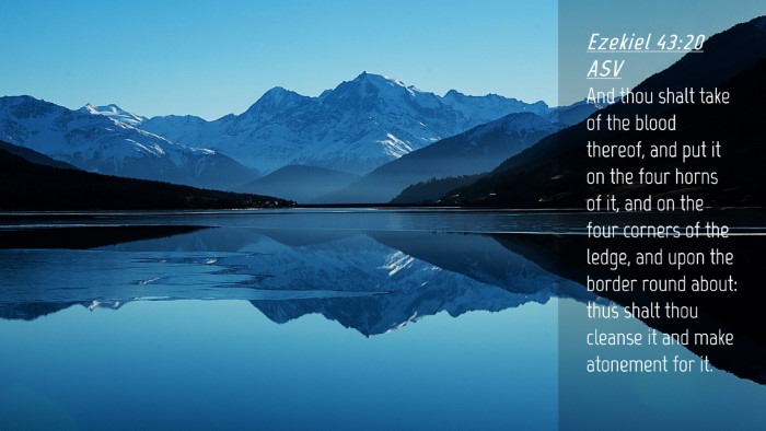 Picture 04 - Ezekiel 43:20 ASV Desktop Wallpaper - And thou shalt take of the blood thereof, and put - Desktop Bible Verse Wallpaper