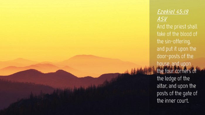 Picture 04 - Ezekiel 45:19 ASV Desktop Wallpaper - And the priest shall take of the blood of the - Desktop Bible Verse Wallpaper