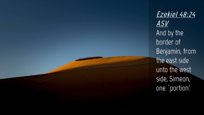 Picture 04 - Ezekiel 48:24 ASV Desktop Wallpaper - And by the border of Benjamin, from the east side - Desktop Bible Verse Wallpaper