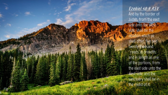 Picture 04 - Ezekiel 48:8 ASV Desktop Wallpaper - And by the border of Judah, from the east side - Desktop Bible Verse Wallpaper