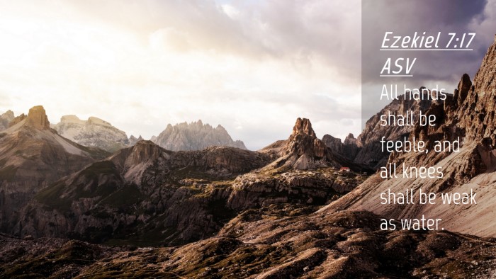 Picture 04 - Ezekiel 7:17 ASV Desktop Wallpaper - All hands shall be feeble, and all knees shall be - Desktop Bible Verse Wallpaper