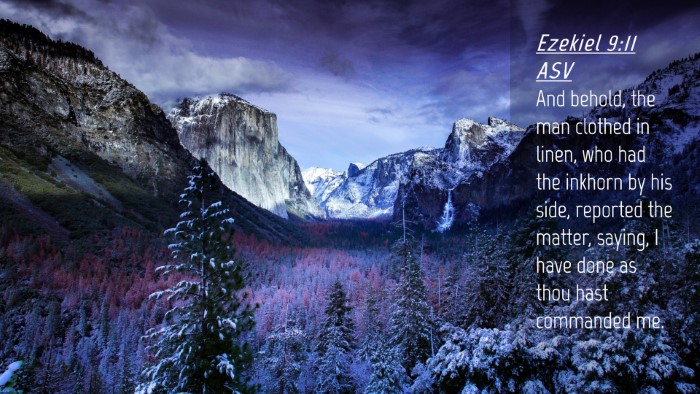Picture 04 - Ezekiel 9:11 ASV Desktop Wallpaper - And behold, the man clothed in linen, who had the - Desktop Bible Verse Wallpaper