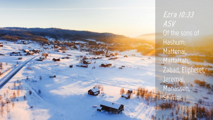 Picture 04 - Ezra 10:33 ASV Desktop Wallpaper - Of the sons of Hashum: Mattenai, Mattattah, - Desktop Bible Verse Wallpaper