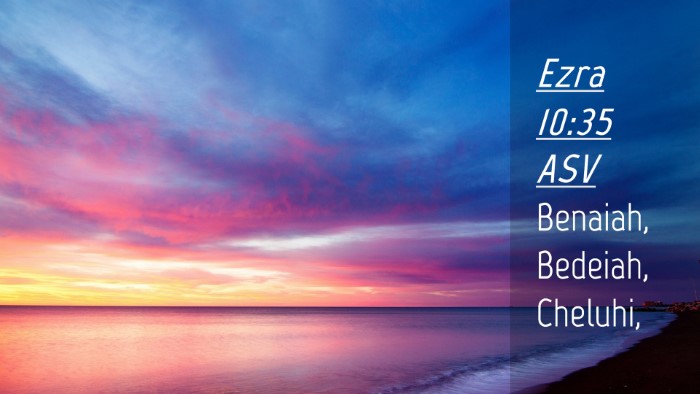 Picture 04 - Ezra 10:35 ASV Desktop Wallpaper - Benaiah, Bedeiah, - Desktop Bible Verse Wallpaper