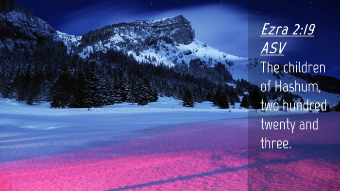Picture 04 - Ezra 2:19 ASV Desktop Wallpaper - The children of Hashum, two hundred twenty and - Desktop Bible Verse Wallpaper