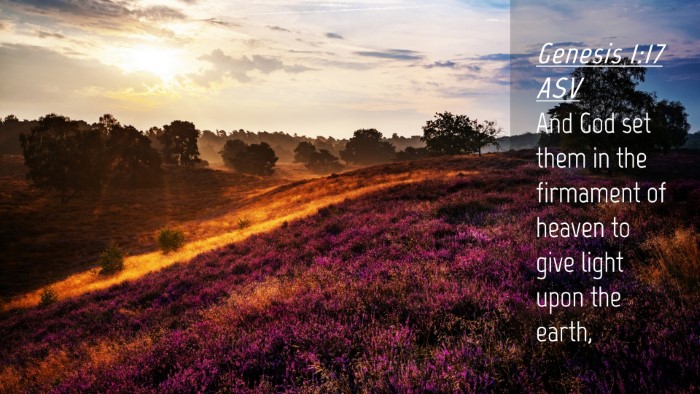 Picture 04 - Genesis 1:17 ASV Desktop Wallpaper - And God set them in the firmament of heaven to - Desktop Bible Verse Wallpaper