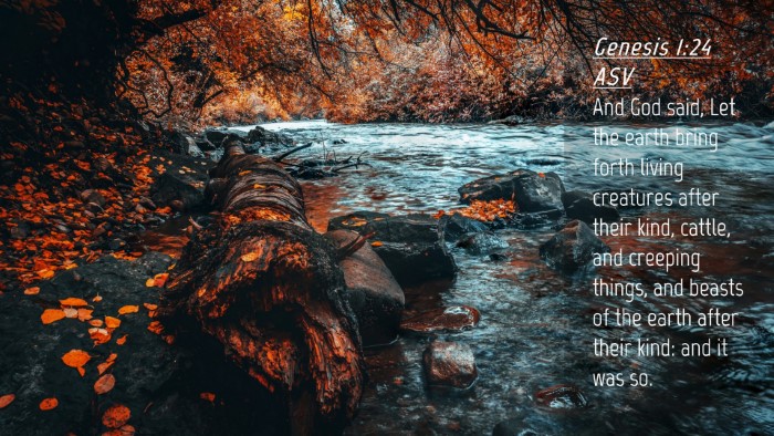 Picture 04 - Genesis 1:24 ASV Desktop Wallpaper - And God said, Let the earth bring forth living - Desktop Bible Verse Wallpaper