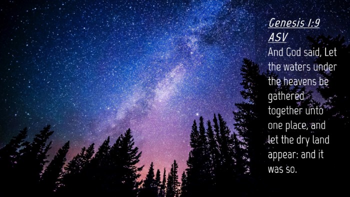 Picture 04 - Genesis 1:9 ASV Desktop Wallpaper - And God said, Let the waters under the heavens be - Desktop Bible Verse Wallpaper
