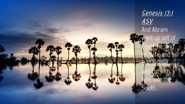 Picture 04 - Genesis 13:1 ASV Desktop Wallpaper - And Abram went up out of Egypt, he, and his wife, - Desktop Bible Verse Wallpaper