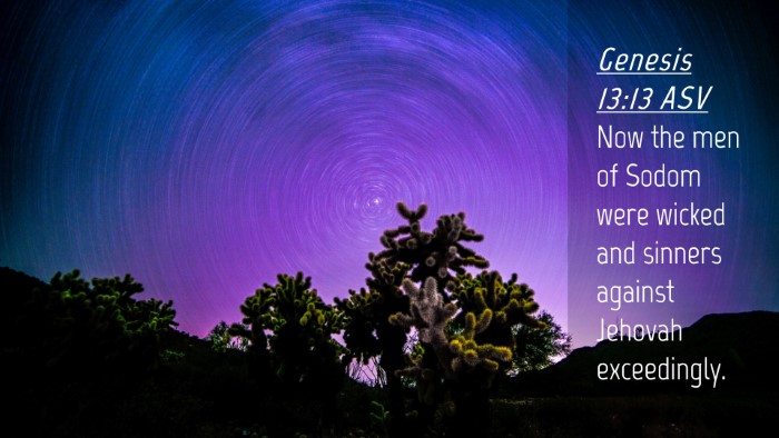 Picture 04 - Genesis 13:13 ASV Desktop Wallpaper - Now the men of Sodom were wicked and sinners - Desktop Bible Verse Wallpaper
