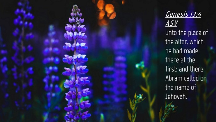 Picture 04 - Genesis 13:4 ASV Desktop Wallpaper - unto the place of the altar, which he had made - Desktop Bible Verse Wallpaper