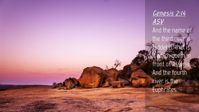 Picture 04 - Genesis 2:14 ASV Desktop Wallpaper - And the name of the third river is Hiddekel: that - Desktop Bible Verse Wallpaper