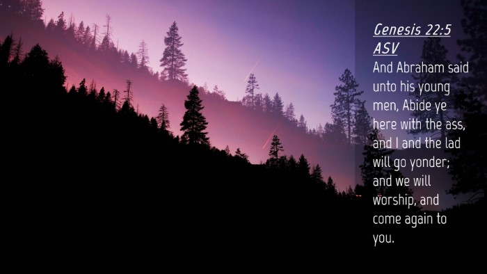 Picture 04 - Genesis 22:5 ASV Desktop Wallpaper - And Abraham said unto his young men, Abide ye - Desktop Bible Verse Wallpaper