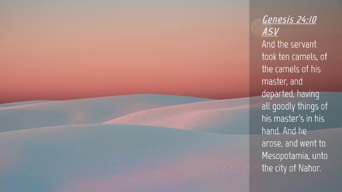Picture 04 - Genesis 24:10 ASV Desktop Wallpaper - And the servant took ten camels, of the camels of - Desktop Bible Verse Wallpaper