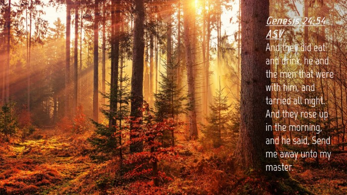 Picture 04 - Genesis 24:54 ASV Desktop Wallpaper - And they did eat and drink, he and the men that - Desktop Bible Verse Wallpaper