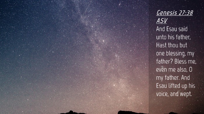 Picture 04 - Genesis 27:38 ASV Desktop Wallpaper - And Esau said unto his father, Hast thou but one - Desktop Bible Verse Wallpaper