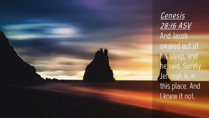 Picture 04 - Genesis 28:16 ASV Desktop Wallpaper - And Jacob awaked out of his sleep, and he said, - Desktop Bible Verse Wallpaper