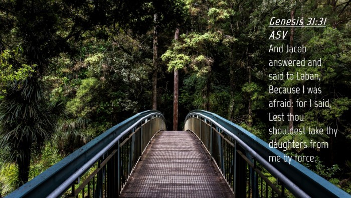 Picture 04 - Genesis 31:31 ASV Desktop Wallpaper - And Jacob answered and said to Laban, Because I - Desktop Bible Verse Wallpaper