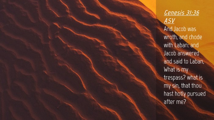 Picture 04 - Genesis 31:36 ASV Desktop Wallpaper - And Jacob was wroth, and chode with Laban: and - Desktop Bible Verse Wallpaper
