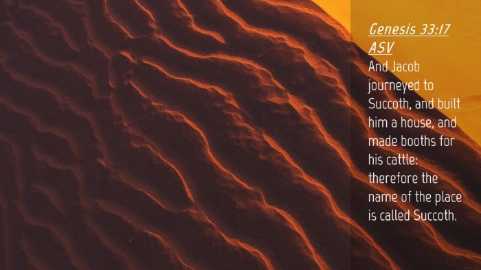 Picture 04 - Genesis 33:17 ASV Desktop Wallpaper - And Jacob journeyed to Succoth, and built him a - Desktop Bible Verse Wallpaper