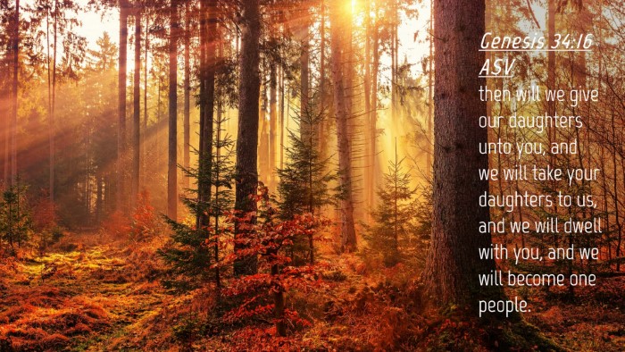 Picture 04 - Genesis 34:16 ASV Desktop Wallpaper - then will we give our daughters unto you, and we - Desktop Bible Verse Wallpaper