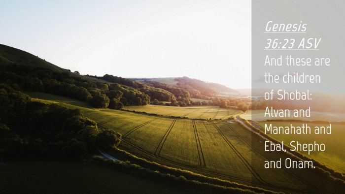 Picture 04 - Genesis 36:23 ASV Desktop Wallpaper - And these are the children of Shobal: Alvan and - Desktop Bible Verse Wallpaper