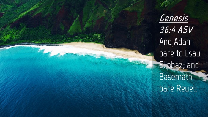 Picture 04 - Genesis 36:4 ASV Desktop Wallpaper - And Adah bare to Esau Eliphaz; and Basemath bare - Desktop Bible Verse Wallpaper