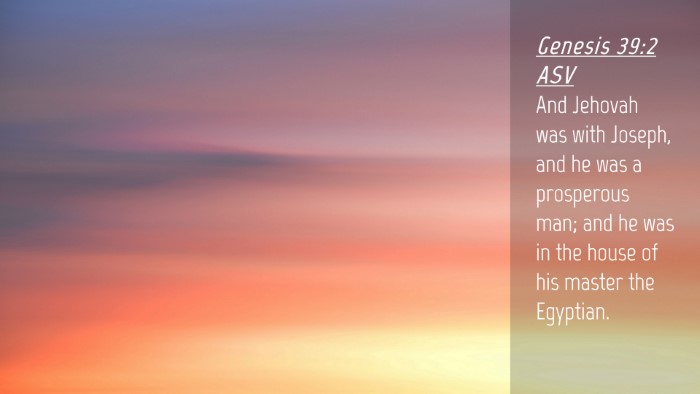 Picture 04 - Genesis 39:2 ASV Desktop Wallpaper - And Jehovah was with Joseph, and he was a - Desktop Bible Verse Wallpaper