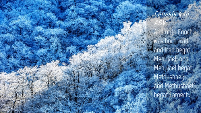 Picture 04 - Genesis 4:18 ASV Desktop Wallpaper - And unto Enoch was born Irad: and Irad begat - Desktop Bible Verse Wallpaper