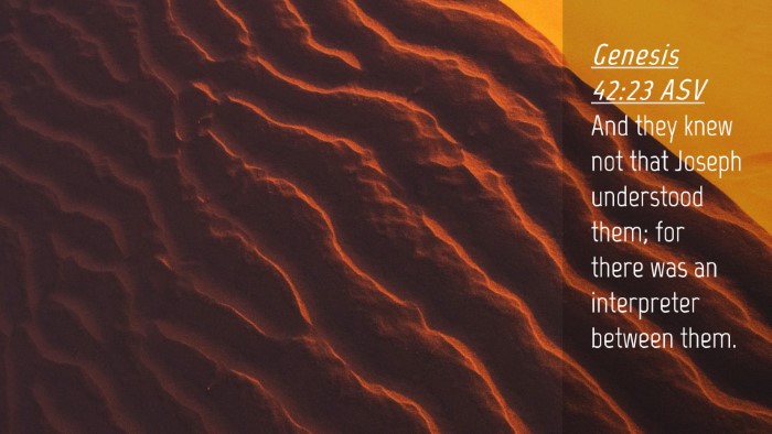 Picture 04 - Genesis 42:23 ASV Desktop Wallpaper - And they knew not that Joseph understood them; - Desktop Bible Verse Wallpaper