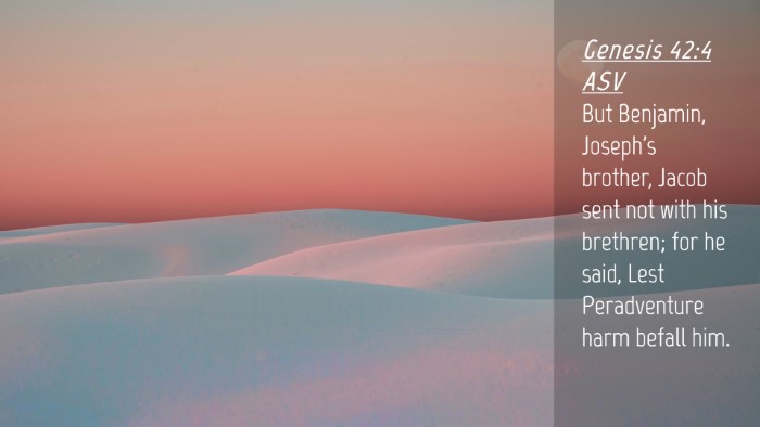 Picture 04 - Genesis 42:4 ASV Desktop Wallpaper - But Benjamin, Joseph's brother, Jacob sent not - Desktop Bible Verse Wallpaper