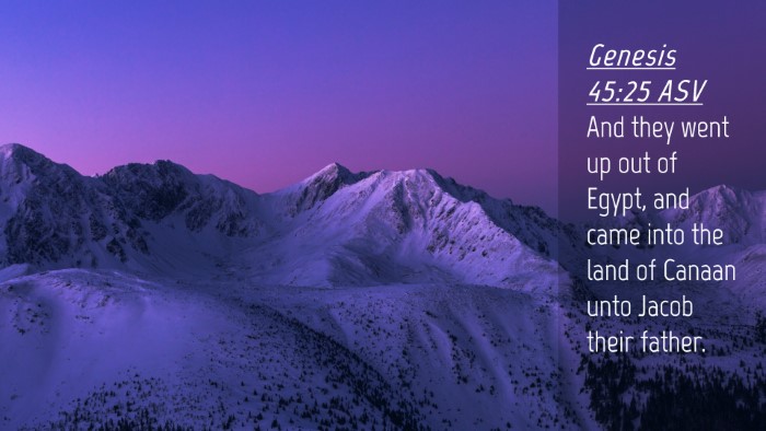 Picture 04 - Genesis 45:25 ASV Desktop Wallpaper - And they went up out of Egypt, and came into the - Desktop Bible Verse Wallpaper