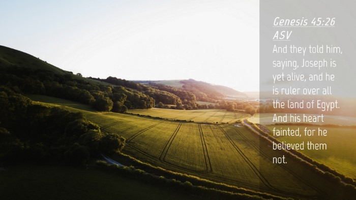Picture 04 - Genesis 45:26 ASV Desktop Wallpaper - And they told him, saying, Joseph is yet alive, - Desktop Bible Verse Wallpaper