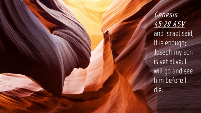 Picture 04 - Genesis 45:28 ASV Desktop Wallpaper - and Israel said, It is enough; Joseph my son is - Desktop Bible Verse Wallpaper