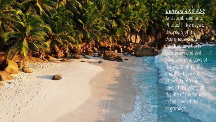 Picture 04 - Genesis 47:9 ASV Desktop Wallpaper - And Jacob said unto Pharaoh, The days of the - Desktop Bible Verse Wallpaper