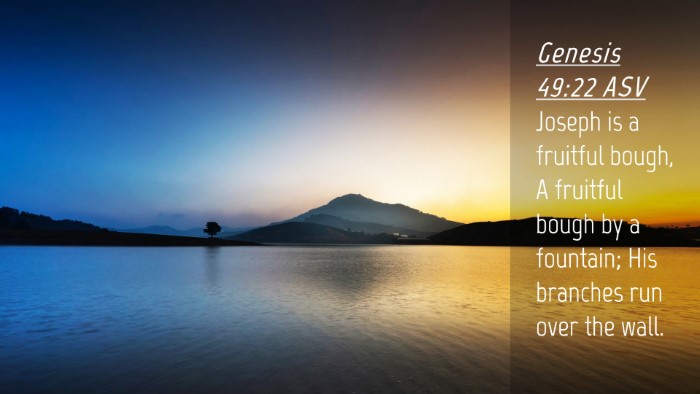 Picture 04 - Genesis 49:22 ASV Desktop Wallpaper - Joseph is a fruitful bough, A fruitful bough by a - Desktop Bible Verse Wallpaper