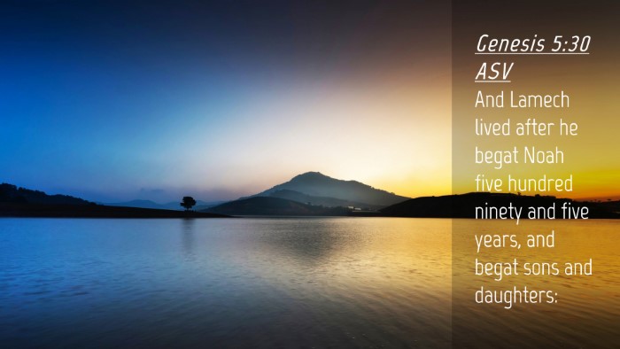 Picture 04 - Genesis 5:30 ASV Desktop Wallpaper - And Lamech lived after he begat Noah five hundred - Desktop Bible Verse Wallpaper