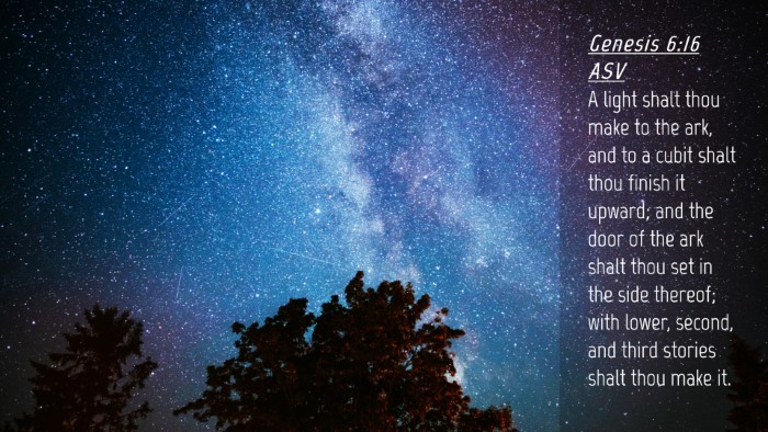 Picture 04 - Genesis 6:16 ASV Desktop Wallpaper - A light shalt thou make to the ark, and to a - Desktop Bible Verse Wallpaper
