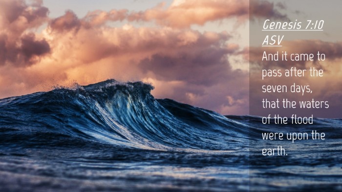 Picture 04 - Genesis 7:10 ASV Desktop Wallpaper - And it came to pass after the seven days, that - Desktop Bible Verse Wallpaper