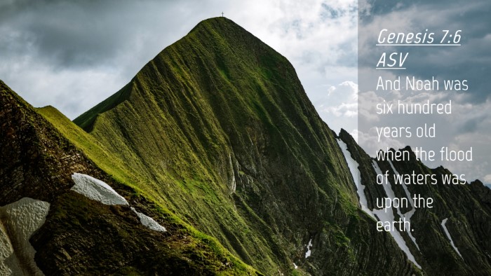 Picture 04 - Genesis 7:6 ASV Desktop Wallpaper - And Noah was six hundred years old when the flood - Desktop Bible Verse Wallpaper