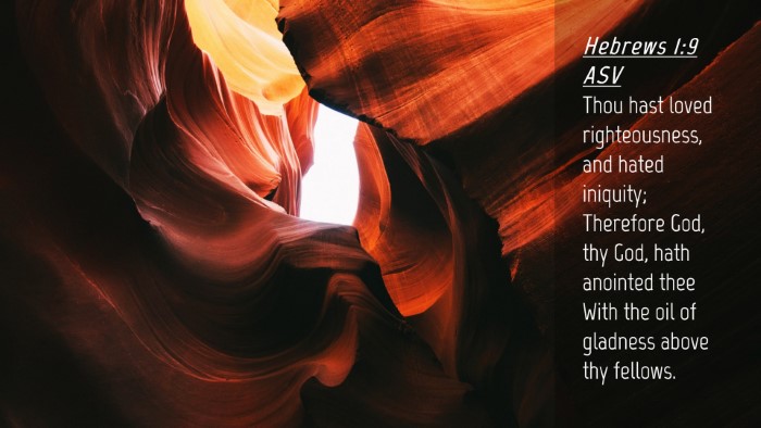 Picture 04 - Hebrews 1:9 ASV Desktop Wallpaper - Thou hast loved righteousness, and hated - Desktop Bible Verse Wallpaper