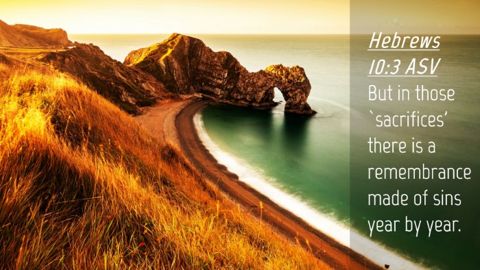 Picture 04 - Hebrews 10:3 ASV Desktop Wallpaper - But in those `sacrifices' there is a remembrance - Desktop Bible Verse Wallpaper