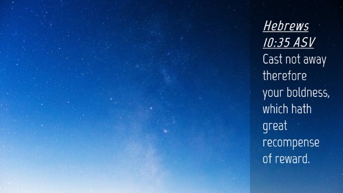 Picture 04 - Hebrews 10:35 ASV Desktop Wallpaper - Cast not away therefore your boldness, which hath - Desktop Bible Verse Wallpaper