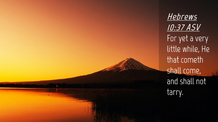 Picture 04 - Hebrews 10:37 ASV Desktop Wallpaper - For yet a very little while, He that cometh shall - Desktop Bible Verse Wallpaper
