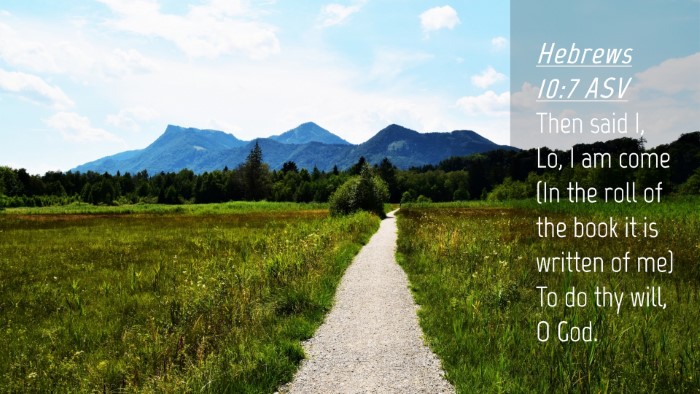 Picture 04 - Hebrews 10:7 ASV Desktop Wallpaper - Then said I, Lo, I am come (In the roll of the - Desktop Bible Verse Wallpaper