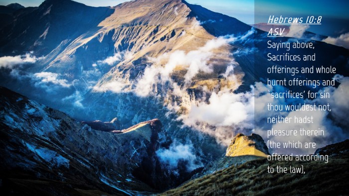Picture 04 - Hebrews 10:8 ASV Desktop Wallpaper - Saying above, Sacrifices and offerings and whole - Desktop Bible Verse Wallpaper