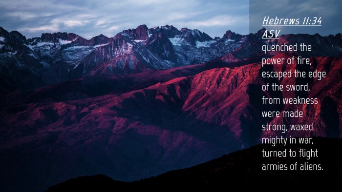 Picture 04 - Hebrews 11:34 ASV Desktop Wallpaper - quenched the power of fire, escaped the edge of - Desktop Bible Verse Wallpaper
