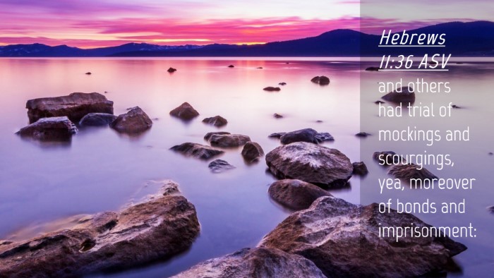 Picture 04 - Hebrews 11:36 ASV Desktop Wallpaper - and others had trial of mockings and scourgings, - Desktop Bible Verse Wallpaper