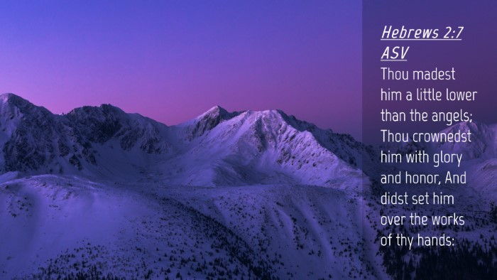 Picture 04 - Hebrews 2:7 ASV Desktop Wallpaper - Thou madest him a little lower than the angels; - Desktop Bible Verse Wallpaper