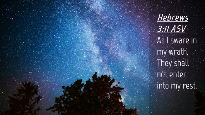 Picture 04 - Hebrews 3:11 ASV Desktop Wallpaper - As I sware in my wrath, They shall not enter into - Desktop Bible Verse Wallpaper